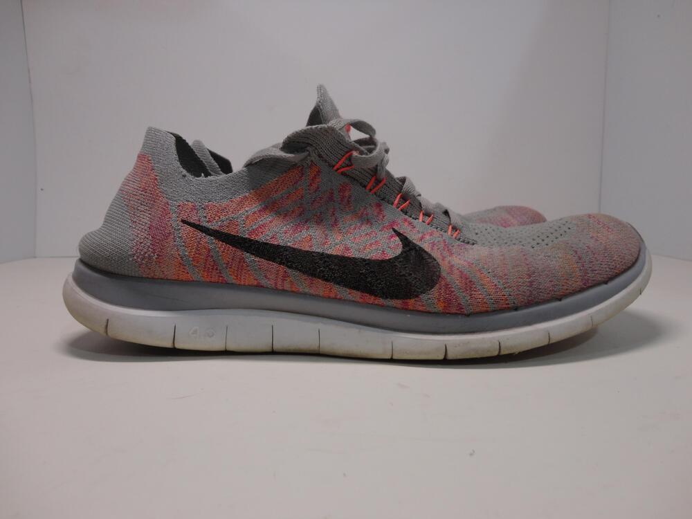 Nike Free 4.0 Flyknit Shoes Womens Size 11 Gray Multicolor Sneakers 717076-002